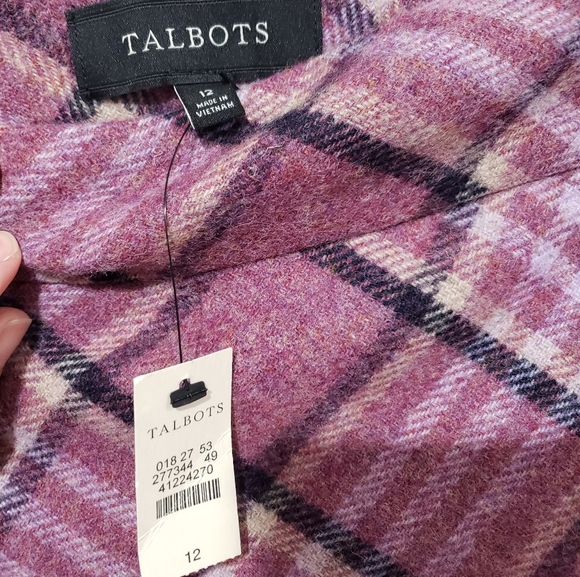Talbolts Wool Blend Skirt Size 12 Pink Plaid Academia Preppy Casual Collegiate - Picture 9 of 14
